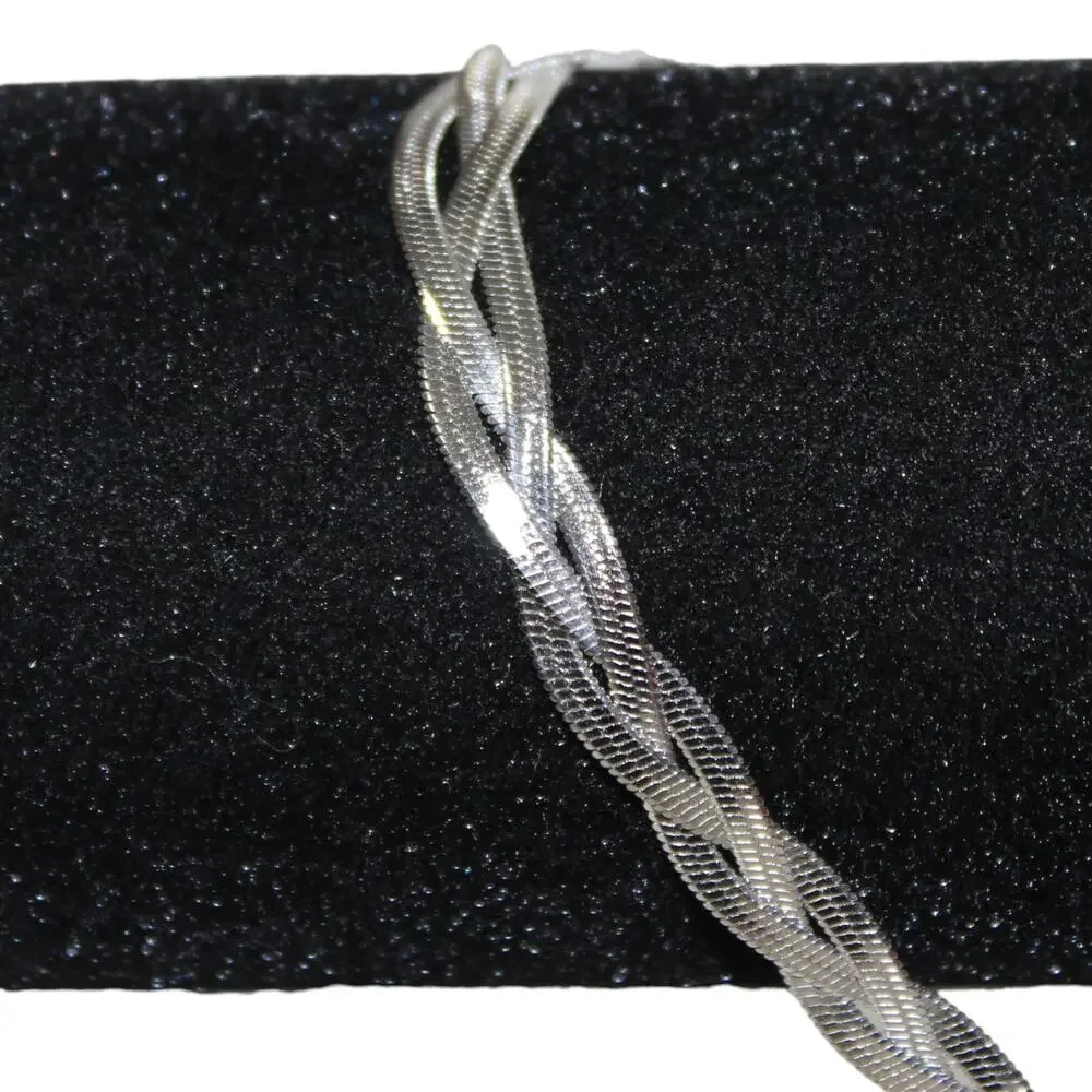 Braided Silver Tone Choker Necklace - Picture 3 of 3